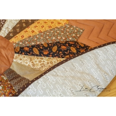 Thảm thiền ghép vải LEE CORNER, thảm tròn decor, thảm chống trượt, thảm thiền hoa cúc, thảm toạ