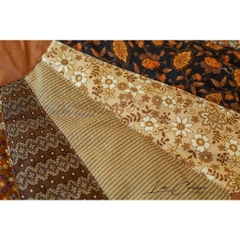 Thảm thiền ghép vải LEE CORNER, thảm tròn decor, thảm chống trượt, thảm thiền hoa cúc, thảm toạ