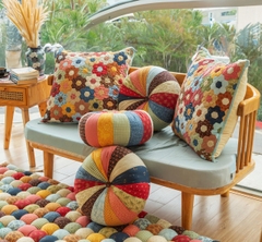 Thảm ghép vải, thảm decor phòng khách, đệm ghép vải