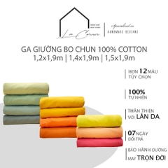 Ga giường 1m2, 1m4, 1m5x1m9 Cotton cao cấp LEE CORNER, vải Thô lụa Hàn, drap giường size 1,2x1,9m 1,4x1,9m 1,5x1,9m