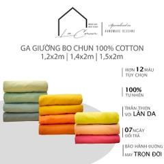 Ga giường 1m2, 1m4, 1m5x2m Cotton cao cấp LEE CORNER, vải Thô lụa Hàn, drap giường size 1,2x2m 1,4x2m 1,5x2m