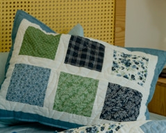 Vỏ gối ghép phức tạp, chần máy, Xanh biển, 50x70cm