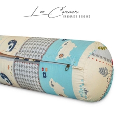 Vỏ Gối Ôm Cotton Thô lụa Hàn cao cấp LEE CORNER hoạ tiết, mềm mịn đủ size 60x80 70x100cm