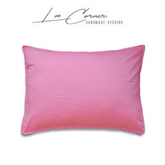 Vỏ Gối Nằm Cotton Thô lụa Hàn cao cấp LEE CORNER màu trơn, mềm mịn đủ size 50x70 40x60 35x50 25x35 cm