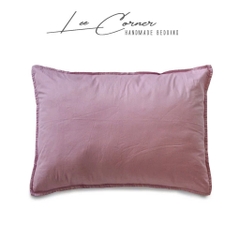 Vỏ Gối Nằm Cotton Thô lụa Hàn cao cấp LEE CORNER màu trơn, mềm mịn đủ size 50x70 40x60 35x50 25x35 cm