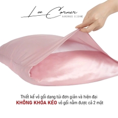 Vỏ Gối Nằm Lụa Tencel 60s Cao Cấp LEE CORNER, áo gối không khóa kéo 35x50 40x60 45x65 48x74 50x70 60x80cm (có may riêng)