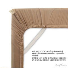 Ga giường Lụa Tencel 60s 1m8x2m LEE CORNER cao cấp, drap bo chun trải nệm 1m8 x 2m,ra bọc đệm mát lạnh (may theo yêu cầu)