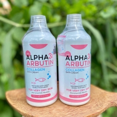 Sữa Tắm Alpha Arbutin Dưỡng Trắng Da Mờ Thâm 3 Plus Collagen Bath Cream Thái Lan 450ml