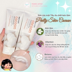 Sữa Rửa Mặt Kén Tằm Tẩy Da Chết Pretty Skin Cocoon Pore Scrub Foam Sạch Sâu Se Khít Lỗ Chân Lông Hàn Quốc - Tuýp 150ml
