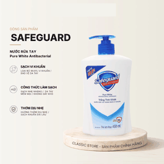 Nước Rửa Tay Safeguard Nước Rửa Tay Diệt Khuẩn, Sạch Sâu Dịu Nhẹ Pure White Liquid Hand Soap Chai 450ml