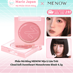 Phấn Má Hồng MENOW Mịn Lì Lâu Trôi Cloud Soft Sweetheart Monochrome Blush 4.5g