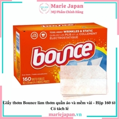 Giấy Thơm Bounce Làm Thơm  Quần Áo Và Mềm Vải Mỹ HỘP 160 TỜ