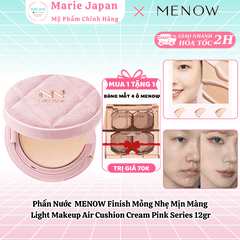 [MUA 1 TẶNG 1] Phấn Nước MENOW Finish Mỏng Nhẹ Mịn Màng Light Makeup Air Cushion Cream Pink Series 12g TẶNG BẢNG PHẤN 4Ô