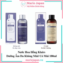 Toner Dear Klairs Supple Preparation Unscented - KHÔNG MÙI Chai 180ml