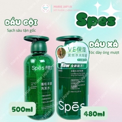 Dầu Gội  Xả Kích Thích Mọc Tóc Spes XANH LÁ VE Phục Hồi Kiềm Dầu Giảm Gãy Rụng Suôn Mượt Phồng Tóc