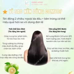 Combo 2 Món 1 Tinh chất Sato 30ml + 1 Gói Viên uống DHC Biotin 30 Ngày