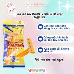 Dao Cạo Avatar 2 Lưỡi Gọn Nhẹ Êm Ái Shaving Razors Túi 5 Cây