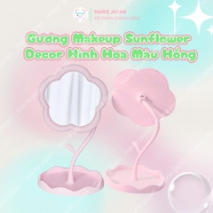 Gương Tròn Decor Hình Hoa Đáng Yêu Trang Điểm Để Bàn Xinh Xắn Có Khay Đựng Nhỏ Gọn