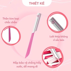 Dao Cạo Lông Mặt Kai S Select Beauty M 742 Thép Không Gỉ Tiện Lợi An Toàn Nhật Bản Set 5 Cây