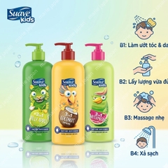 Sữa Tắm Gội Suave Kids 3in1 Dịu Nhẹ Ẩm Mịn Thơm Mát Tự Nhiên Body Wash & Shampoo Thái Lan 700ml