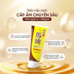 Sữa Rửa Mặt Dầu Ngựa Loshi Sạch Sâu Dưỡng Ẩm Mịn Da Horse Oil Moist Face Foam Nhật Bản Tuýp 130g