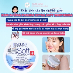 Kem Dưỡng Eveline Dưỡng Ẩm Phục Hồi Sáng Da Cho Mặt Và Body  Extra Soft Whitening Ba Lan Hũ 200ml