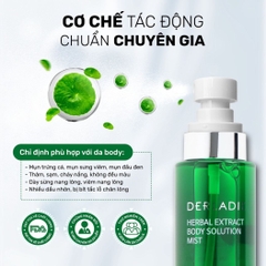 Xịt Mụn Lưng Derladie Herbal Extract Body Solution Mist Mờ Thâm Giảm Viêm Nang Lông Hàn Quốc 150ml
