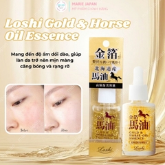 Tinh Chất Dầu Ngựa Loshi Phục Hồi Dưỡng Ẩm Sáng Mịn Gold & Horse Oil Essence Nhật Bản Chai 30ml