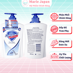 Nước Rửa Tay Safeguard Nước Rửa Tay Diệt Khuẩn, Sạch Sâu Dịu Nhẹ Pure White Liquid Hand Soap Chai 450ml