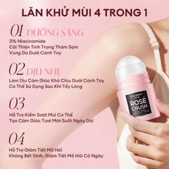 Lăn Khử Mùi Colorkey Rosé Crush Dưỡng Sáng Khử Mùi Khô Thoáng Mềm Mịn Da Brightening Deodorant Serum Chai 50ml - TẶNG 1 SET 2 SAMPLE GEL TẮM ROSE CRUSH