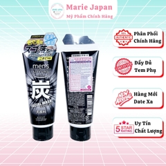 Sữa Rửa Mặt Than Hoạt Tính Kose Men’s Softymo Wild Scrub Sạch Sâu Dưỡng Trắng Kiểm Soát Nhờn Cho Nam Nhật Bản Tuýp 130g