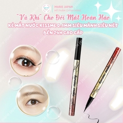 Kẻ Mắt Nước Kiss Me Heroine Make Đầu Cọ 0.1mm Siêu Mảnh Nét Thanh Lâu Trôi Suốt 24H Smooth Liquid Eyeliner Nhật Bản