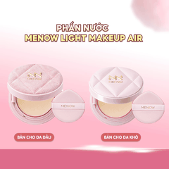 [MUA 1 TẶNG 1] Phấn Nước MENOW Finish Mỏng Nhẹ Mịn Màng Light Makeup Air Cushion Cream Pink Series 12g TẶNG BẢNG PHẤN 4Ô