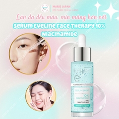 Serum Eveline Face Therapy 10% Niacinamide Dưỡng Sáng Mờ Thâm Cải Thiện Kết Cấu Da Hiệu Quả Chai 30ml