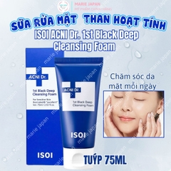 Sữa Rửa Mặt ISOI Than Hoạt Tính Sạch Sâu Giảm Dầu Nhờn Hiệu Quả ACNI Dr. 1st Black Deep Cleansing Foam Hàn Quốc 75ml