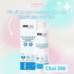 Sữa Tắm MD CARE AHAs & BHA Giảm Mụn Tẩy Tế Bào Chết Sạch Da Exfoliating Body Wash 200ml