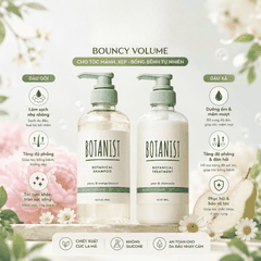 Combo Dầu Gội Xả BOTANIST Bouncy Volume Nắp Xanh Tạo Độ Phồng Tự Nhiên, Mềm Mại Và Bồng Bềnh Nhật Bản 460ml