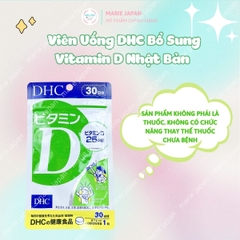Viên Uống DHC Bổ Sung Vitamin D Hỗ Trợ Hấp Thụ Canxi Tăng Sức Đề Kháng Ngừa Loãng Xương Nhật Bản Gói 30 Ngày