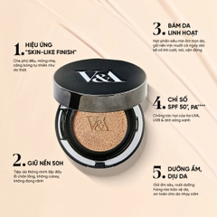 Cushion V&A Beauty Long Wear Foundation Che Khuyết Điểm Mịn Lì  Lâu Trôi Hàn Quốc Hộp 15g + Lõi Refill