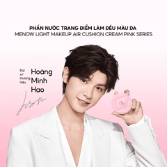 [MUA 1 TẶNG 1] Phấn Nước MENOW Finish Mỏng Nhẹ Mịn Màng Light Makeup Air Cushion Cream Pink Series 12g TẶNG BẢNG PHẤN 4Ô