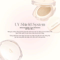 Cushion Aperire Chống Nắng Che Phủ Tốt Da Căng Bóng Mịn Lì Mỏng Nhẹ Sheer Breeze Hàn Quốc 13g
