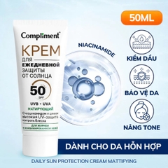 Kem Chống Nắng Compliment Daily Sun Dưỡng Ẩm Nâng Tone Kiềm Dâu Tone Up SPF50+ PA++++ Nga 50ml