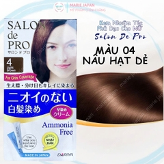 Kem Nhuộm Tóc Cho NỮ Salon De Pro Phủ Bạc Tự Nhiên Không Mùi Cao Cấp Nhật Bản 80G