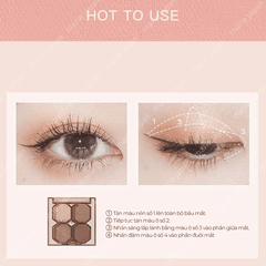 Bảng Phấn Mắt 4 Ô MENOW Mịn Lì Lâu Trôi  Glishten Four Color Eyeshadow Palette 4g