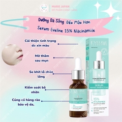 Serum Eveline 15% Niacinamide Concentrated Formula Dưỡng Sáng Mịn Da Mờ Thâm Mụn Chai 18ml