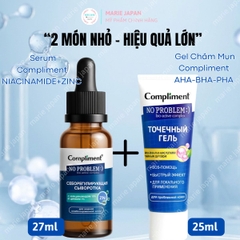 Combo 2 Món 1 Gel Chấm Mụn Compliment AHA-BHA-PHA 25ml + 1 Serum Compliment NIACINAMIDE+ZINC 27ml Xẹp Mụn Mờ Thâm