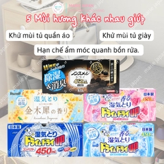 Hộp Hút Ẩm Hakugen Earth Khử Mùi Ẩm Mốc Làm ThơmTủ Quần Áo tủ Giày Nhật Bản 3 Hộpx450ml