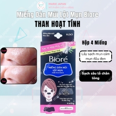 Miếng Dán Lột Mụn Mũi Biore Sạch Sâu Lỗ Chân Lông Mịn Màng Da Nhật Bản Hộp 4 Miếng