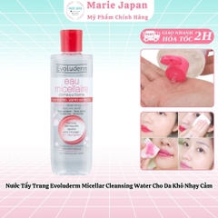 Nước Tẩy Trang Evoluderm Micellar Cleansing Water Cho Da Khô Nhạy Cảm Chai 500ml