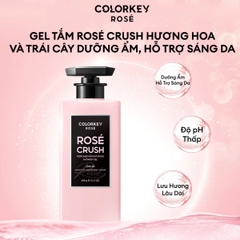 Gel Tắm Colorkey Rosé Crush Dưỡng Sáng Hương Thơm Lâu Dịu Nhẹ Perfumed Brightening Shower Gel Chai 400g TẶNG 1 SET 2 SAMPLE GEL TẮM ROSE CRUSH